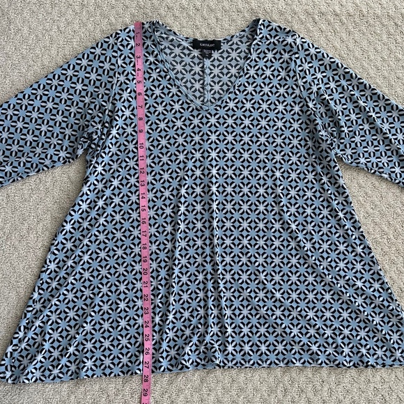 Lot of 2 Karen Kane Print Stretch Tops/Blouses Size 1X Office Fall Lightweight - Picture 15 of 16